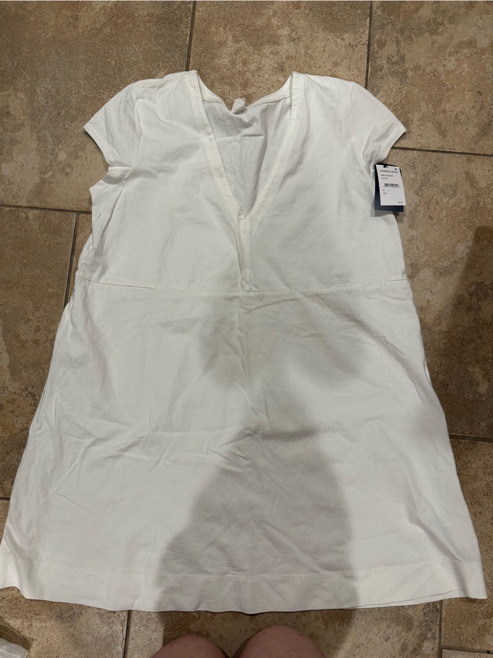 Nordstrom White Sleeveless V-Front Dress